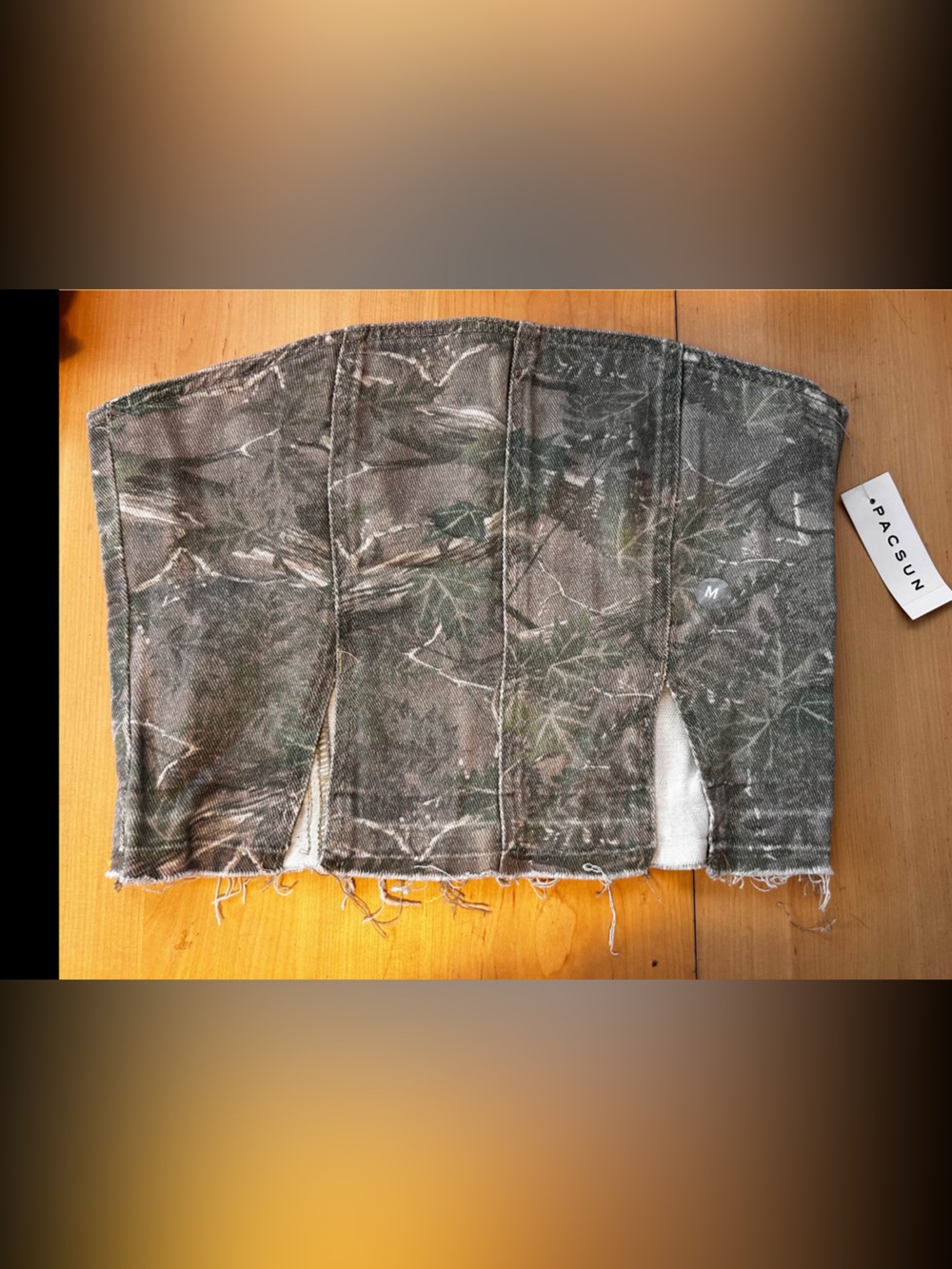 PacSun Camo tube top in Green and Brown